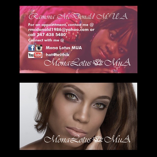 One of the business cards I designed. Support my baby!!! #monalotusmua #businesscards #stationary #networking #mua #makeup #entrepreneurs