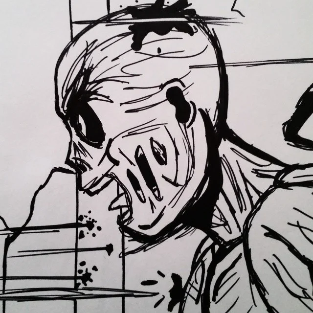 #Throwback drawing done with a sharpie. #fallout3 #inspired. I did #retouch it a bit, so does that still make it a throwback? #downtime #drawing #feedback #keepdrawing #wasteland #feral #ghoul #vats #sharpie #sharpieart #fallout3art #blackandwhite #…