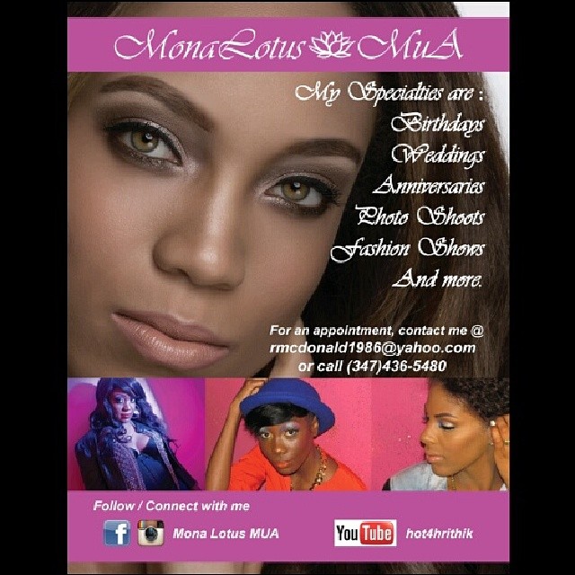 In need of a makeup artist? A tutorial? Both? Look no further. Check out my baby’s page…
@monalotusmua 
@monalotusmua 
@monalotusmua 
@monalotusmua 
@monalotusmua 
#mua #makeovers #makeup #makeupartist #makeitlookgood #freelancer #makeup…