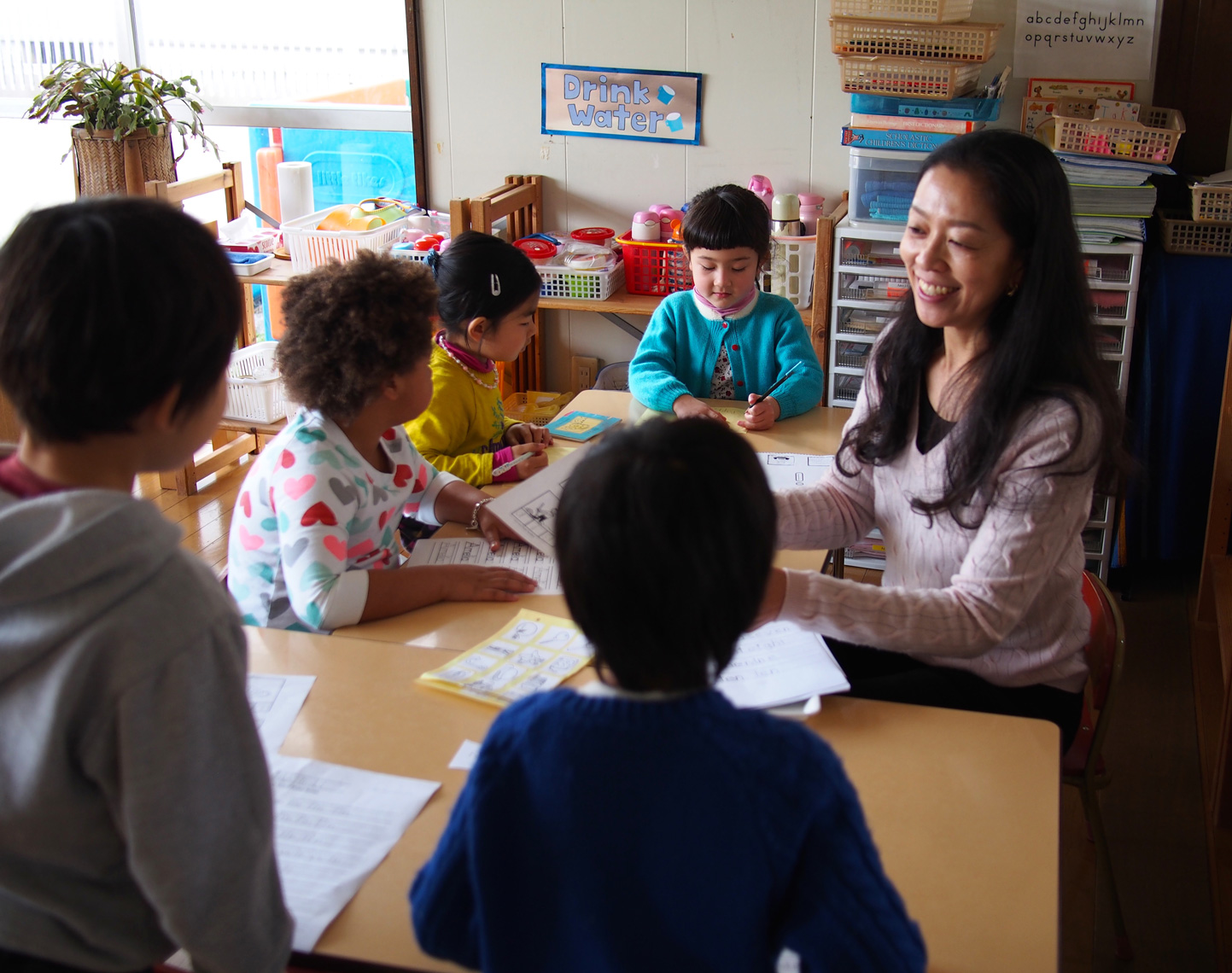 The Bluebird class working on a group activity.