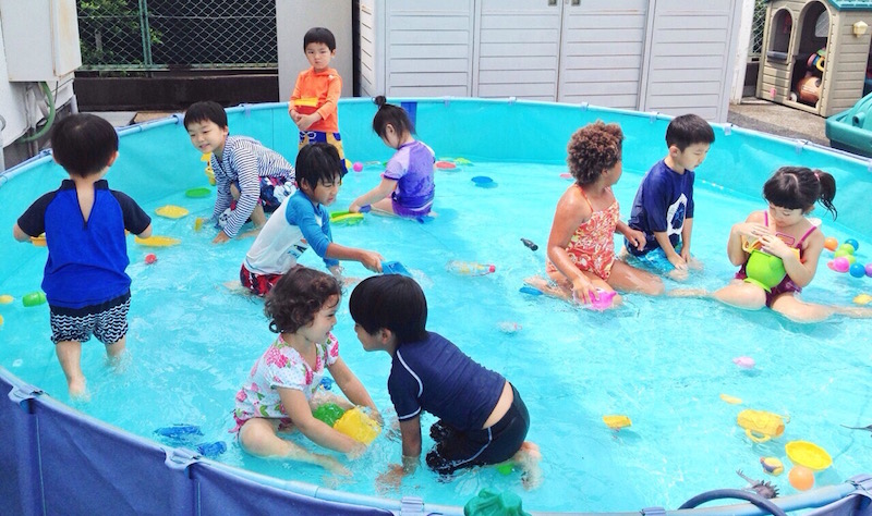 Having a blast in the Treehouse pool!