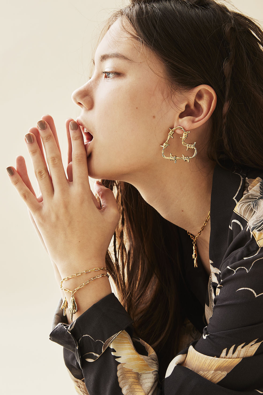 Triple Sign Bracelet, Ringo Necklace, Fetish Earrings