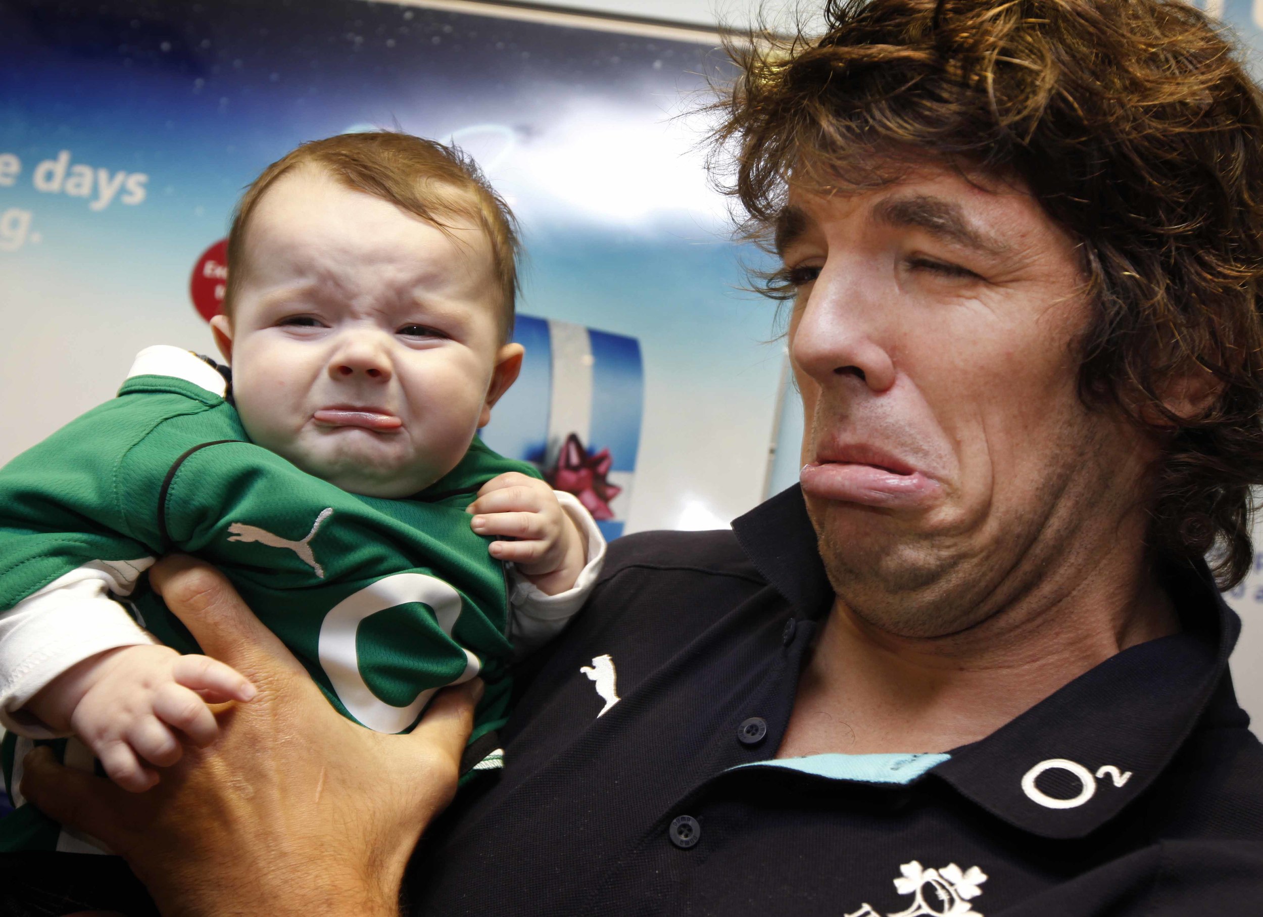  Irish Rugby International Donnacha O'Callaghan meets his match during a team tour. 