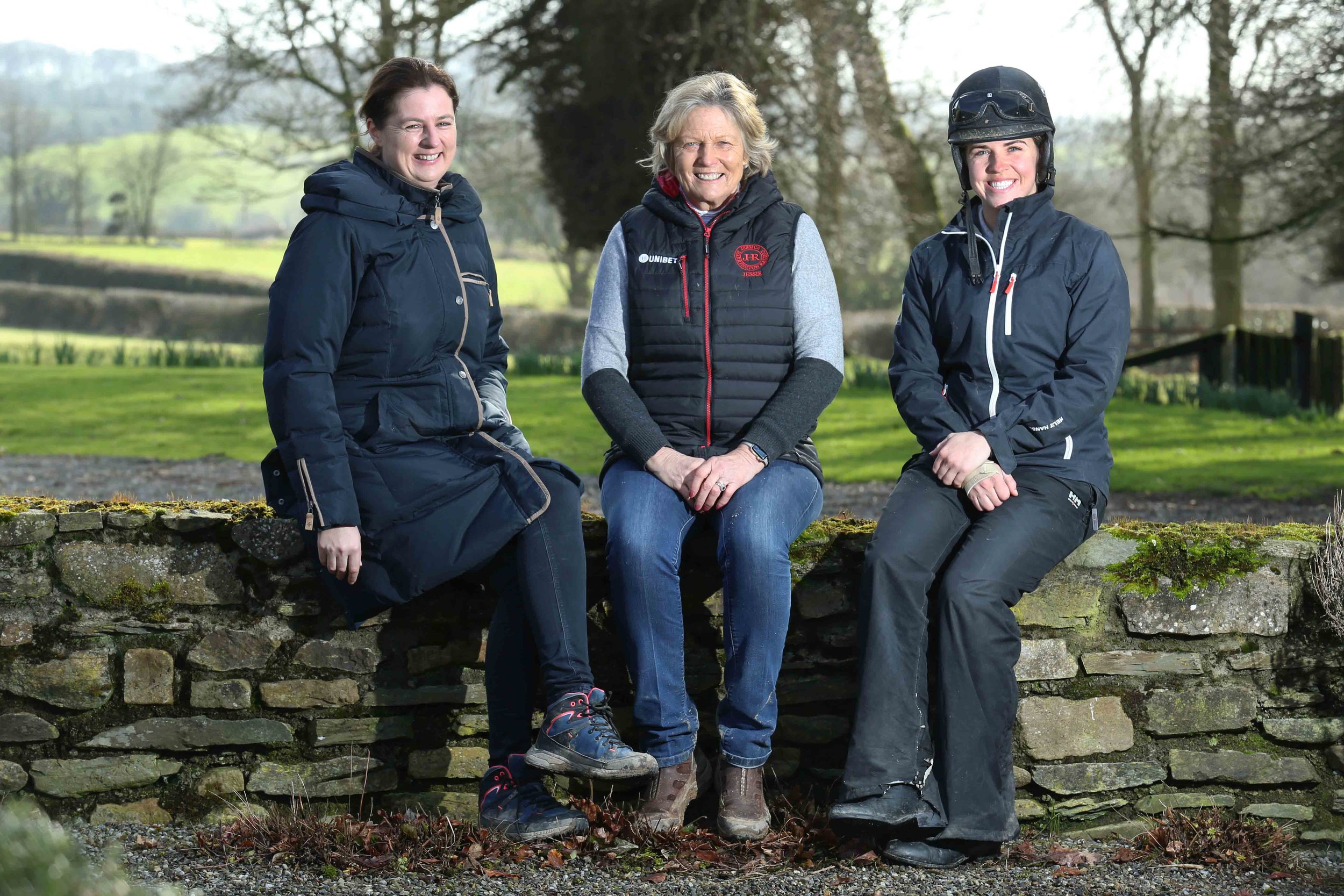  Trainer Jessica Harrington with daughters Emma and Kate of Commonstown Stud. 