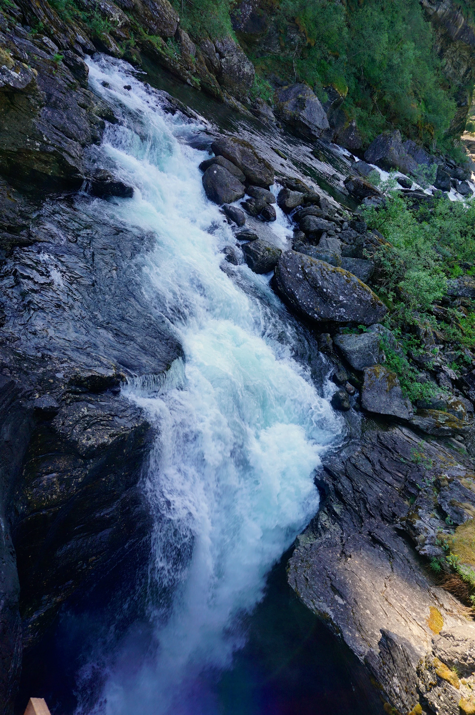 Icy cold river from the mountain top snow