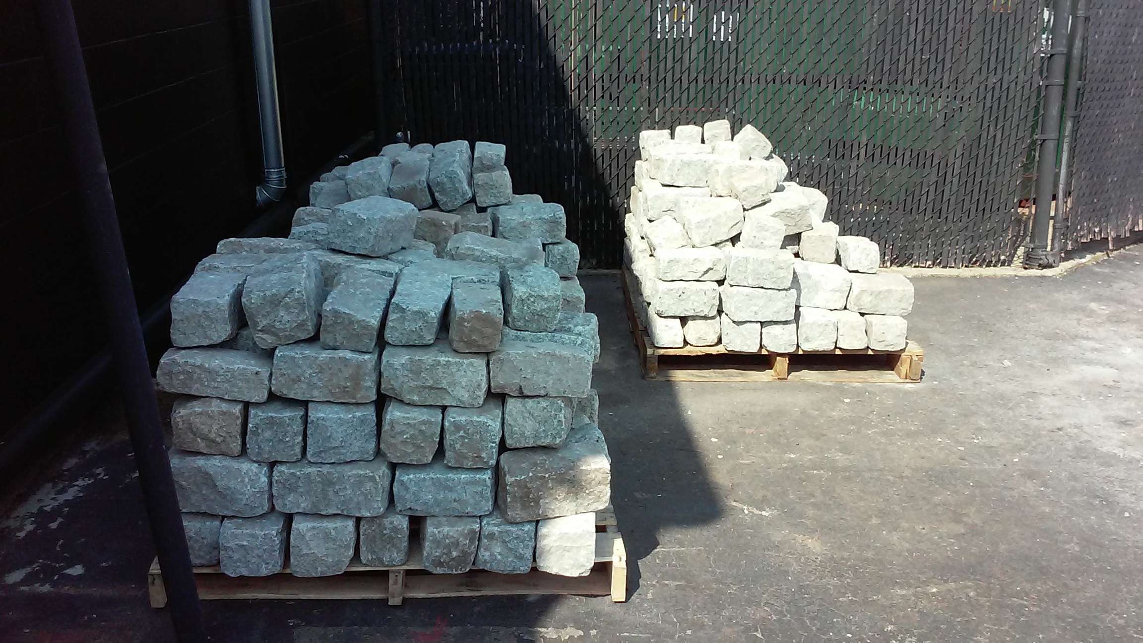  300 plus cobblestones donated by Old World Cobble, Waterson Terminal Services and ProvPort, and stored by JKL Engineering 