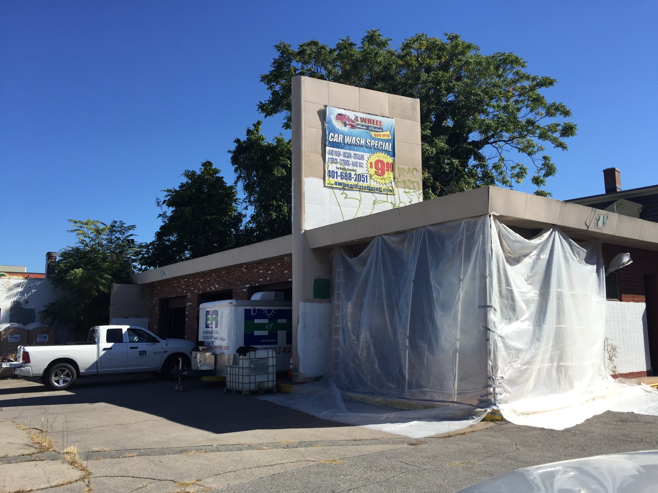  Asbestos removal process before building's demolition, October 2016 