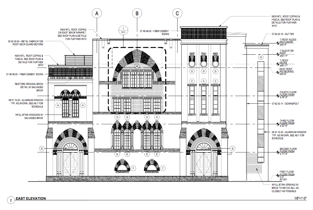  Plans for the east elevation (Harrison Street side) Provided for illustrative purposes only courtesy of Antonio Manaigo 