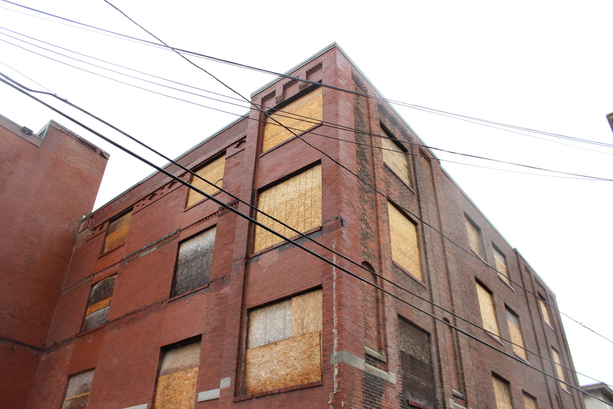  Northwest corner of the building – the church's original roof rose much higher than what remains (see previous photo) 