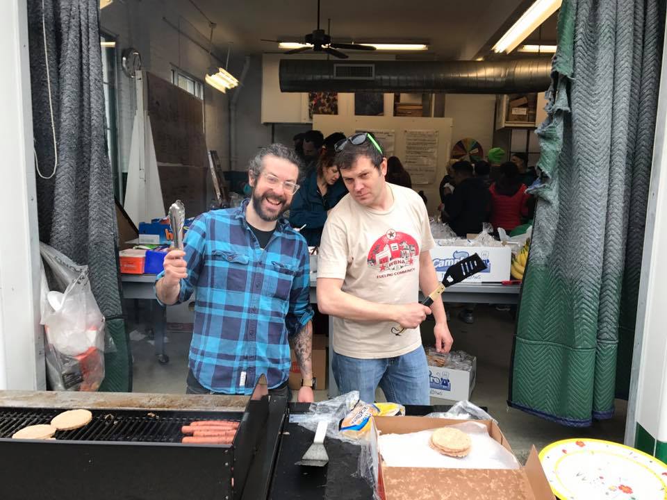  Peter and Terry cookin in the rain 