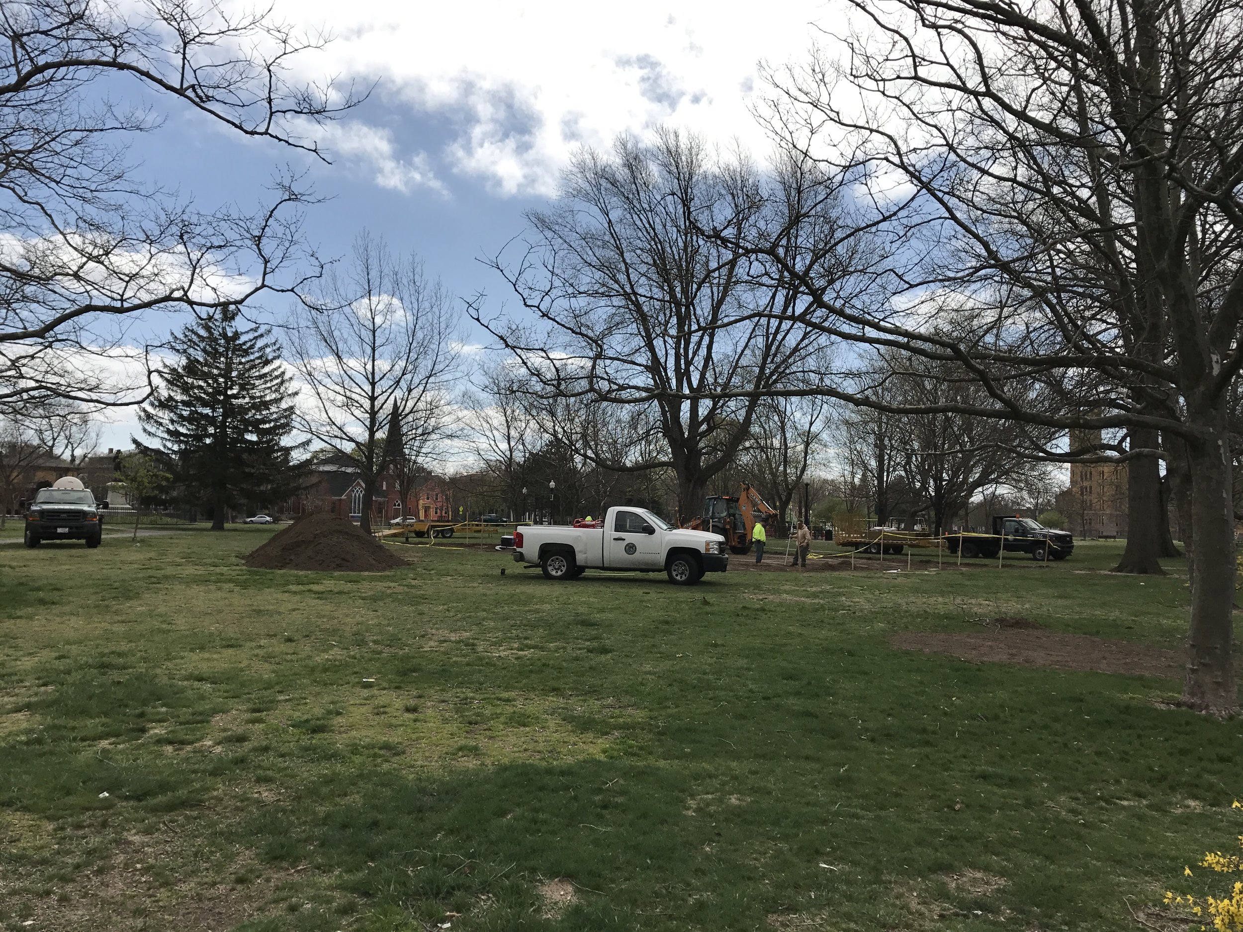 Providence Parks Department begin work several days before the Bocce Build