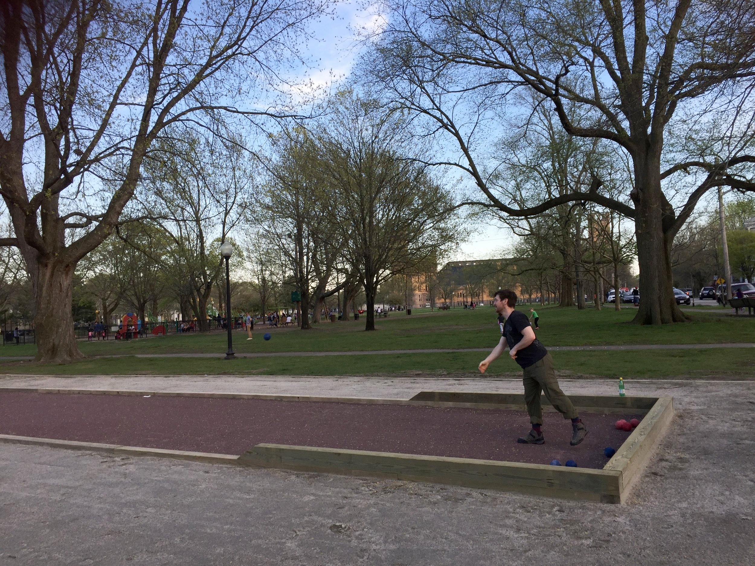  First game played on the new courts? 