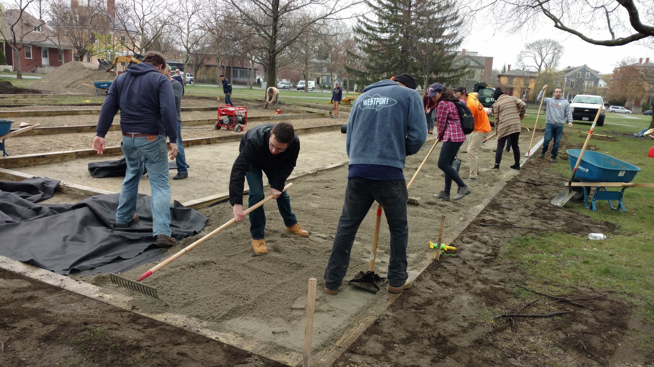  Members of the Rhode Island Chapter of American Society of Civil Engineers show up to help  