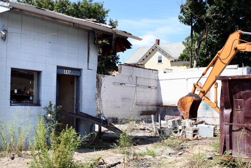  Demolition of the former auto repair shop 