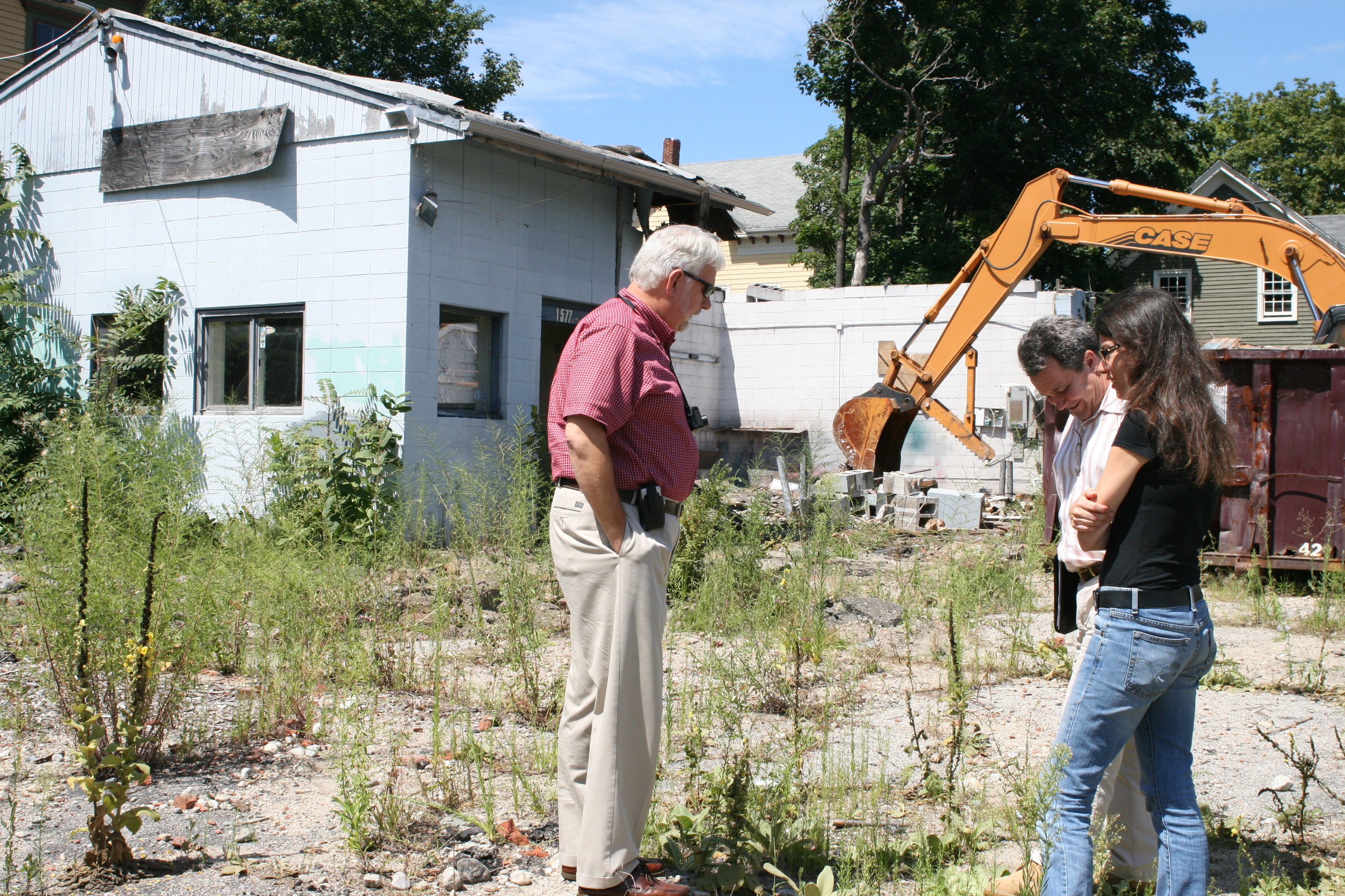  Kari Lang, Executive Director of WBNA, onsite as demolition began. 