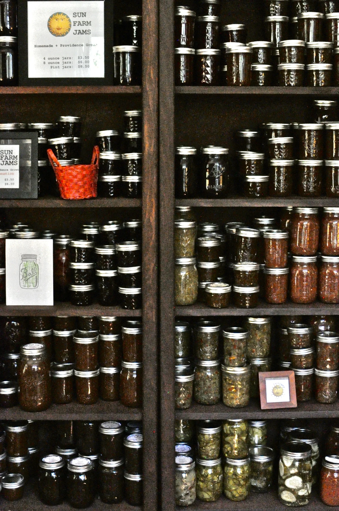 Sun Farm Jams, made from produce grown in the maker’s Hammond Street garden Photo by Barbra Revill