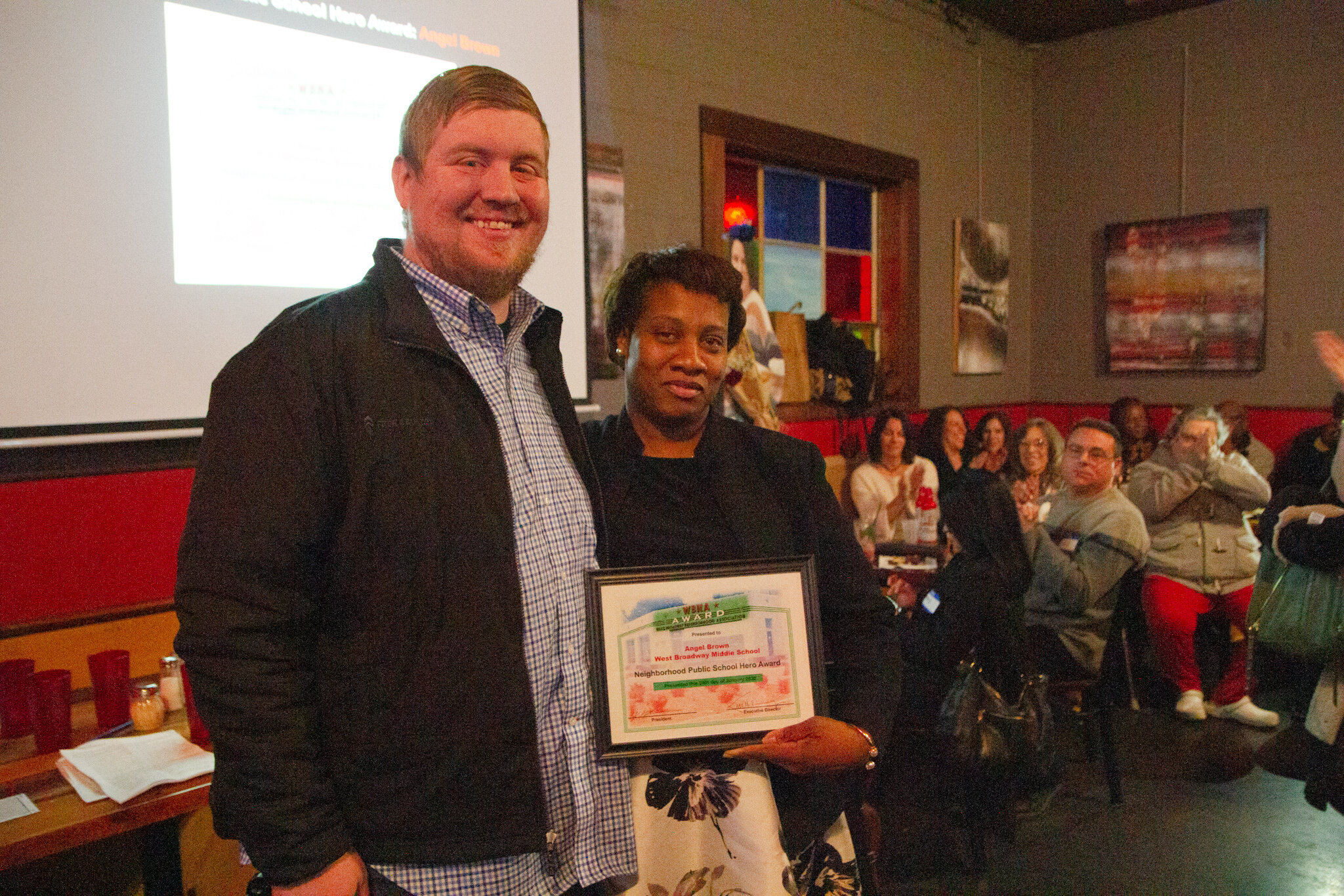  Neighborhood Public School Hero Award: Angel Brown of West Broadway Middle School Photo credit: Rebecca Atwood 