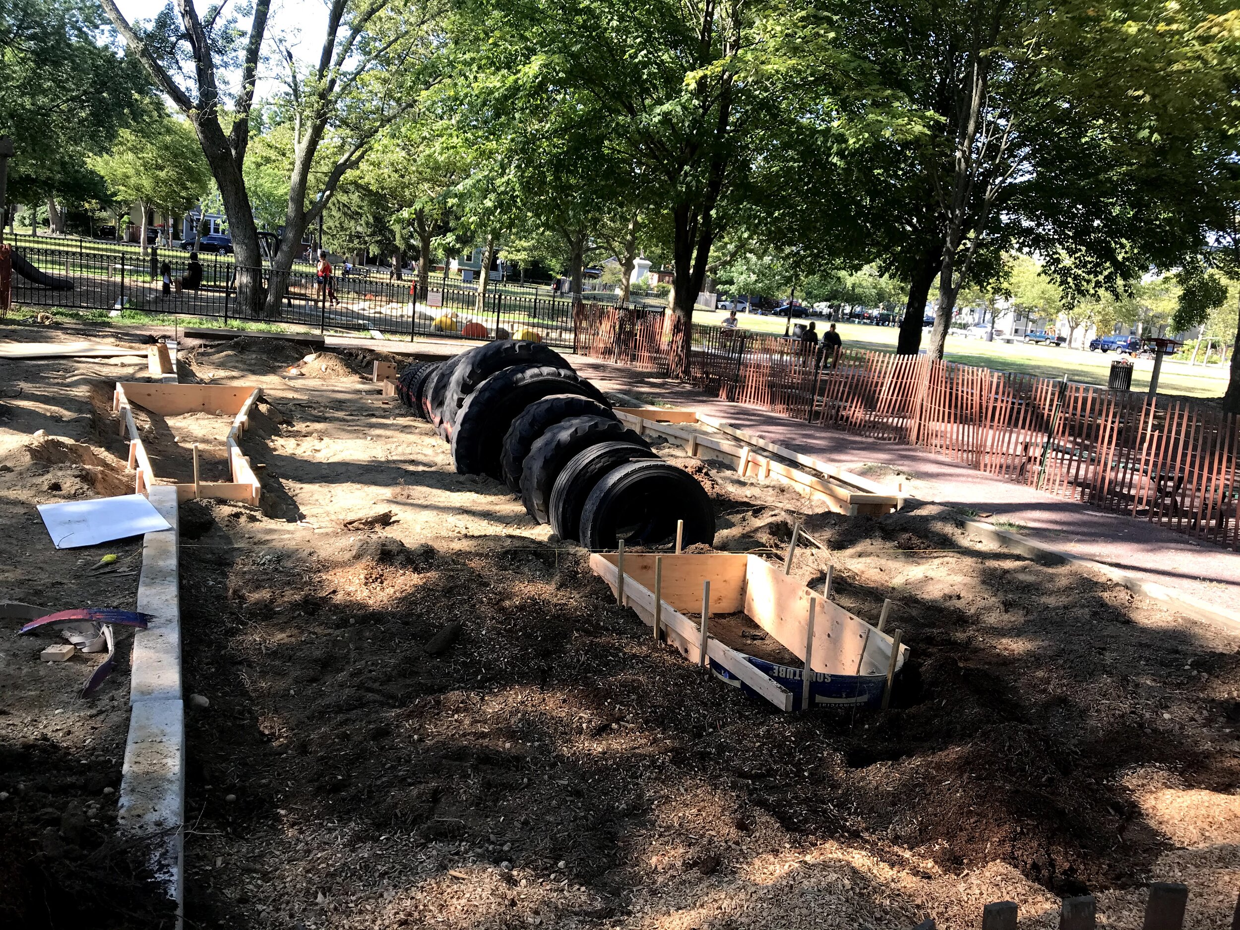  Providence Parks Department staff install Dex the Dragon, a custom-designed play structure for our park! 