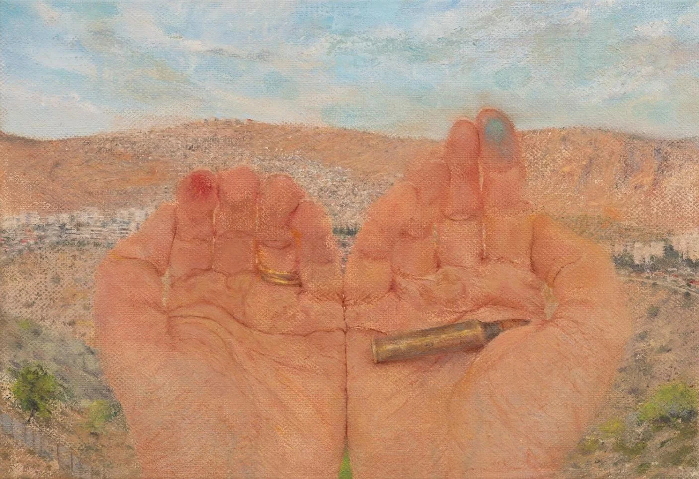 Landscape with Bullet, 2022, oil on canvas on wood, 24x35 cm (9.5x14 in).jpg