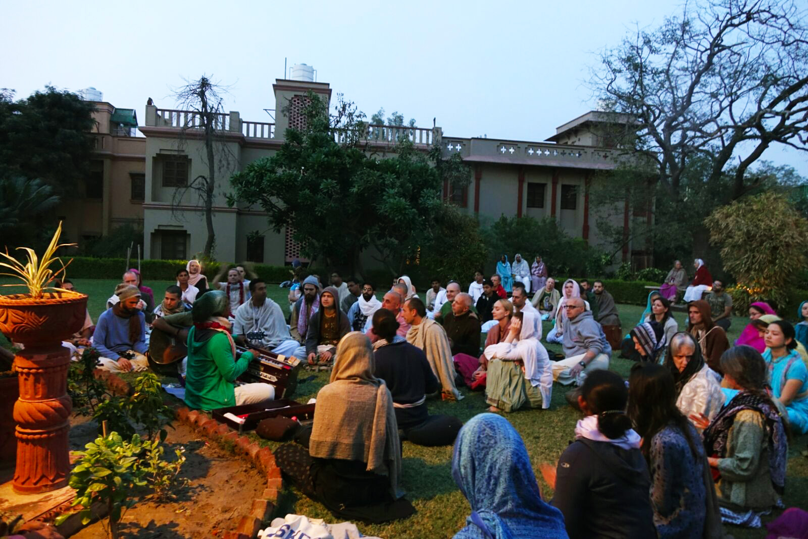 Sunset kirtan with Madhava in Vrindavan