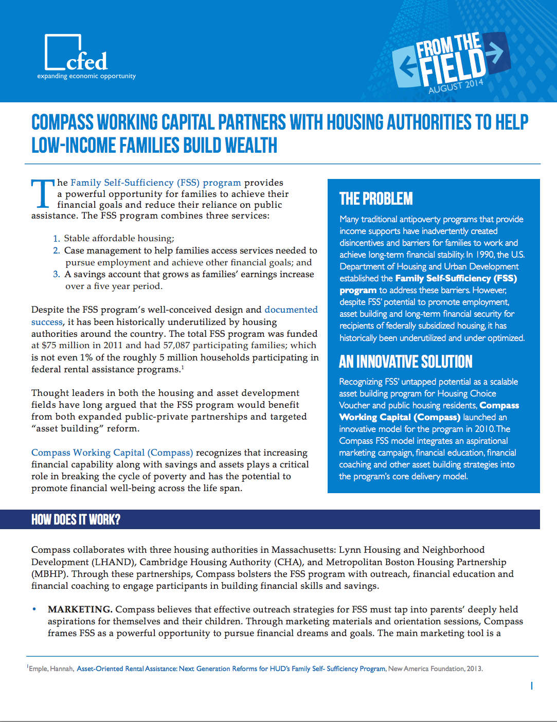 CFED From the Field features Compass Working Capital — Compass Working