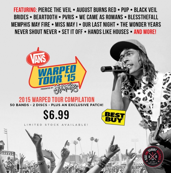 H2O, Candy Hearts on Warped Tour 2015 Compilation CD out today