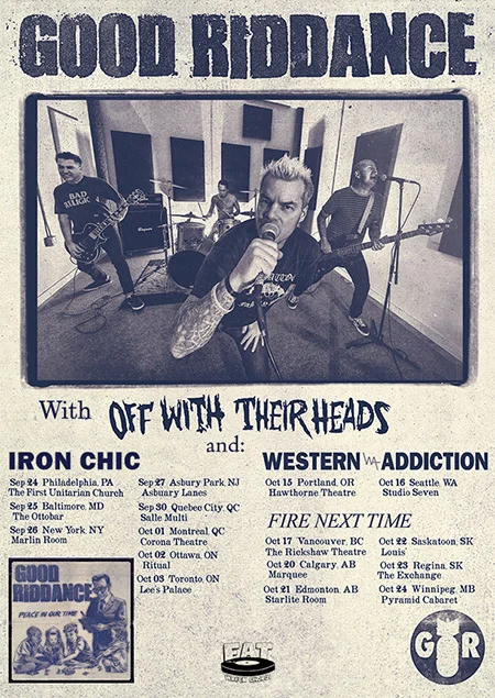Iron Chic to support Good Riddance east coast dates with Off With Their Heads