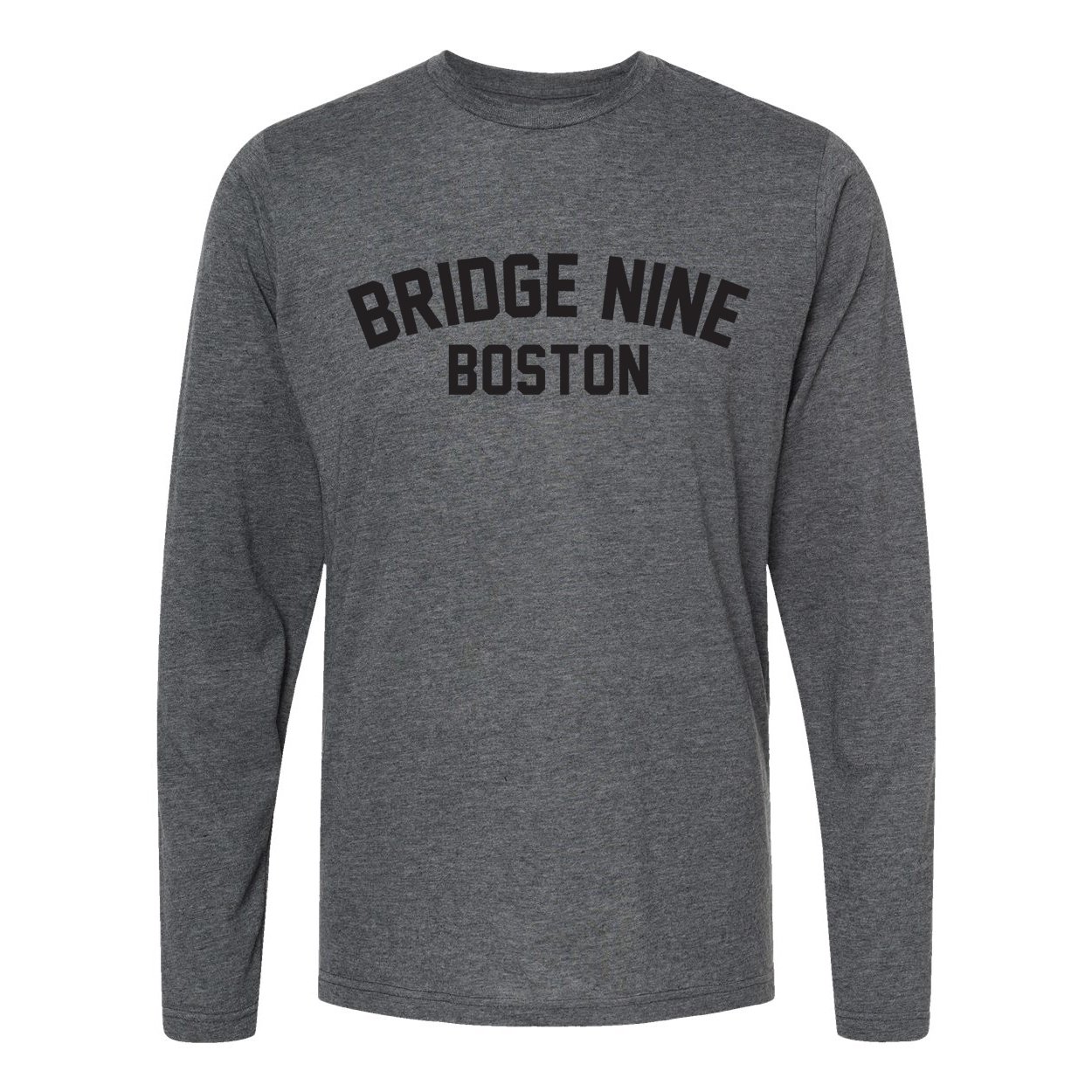 Bridge Nine Boston Charcoal Gray Long Sleeve Shirt