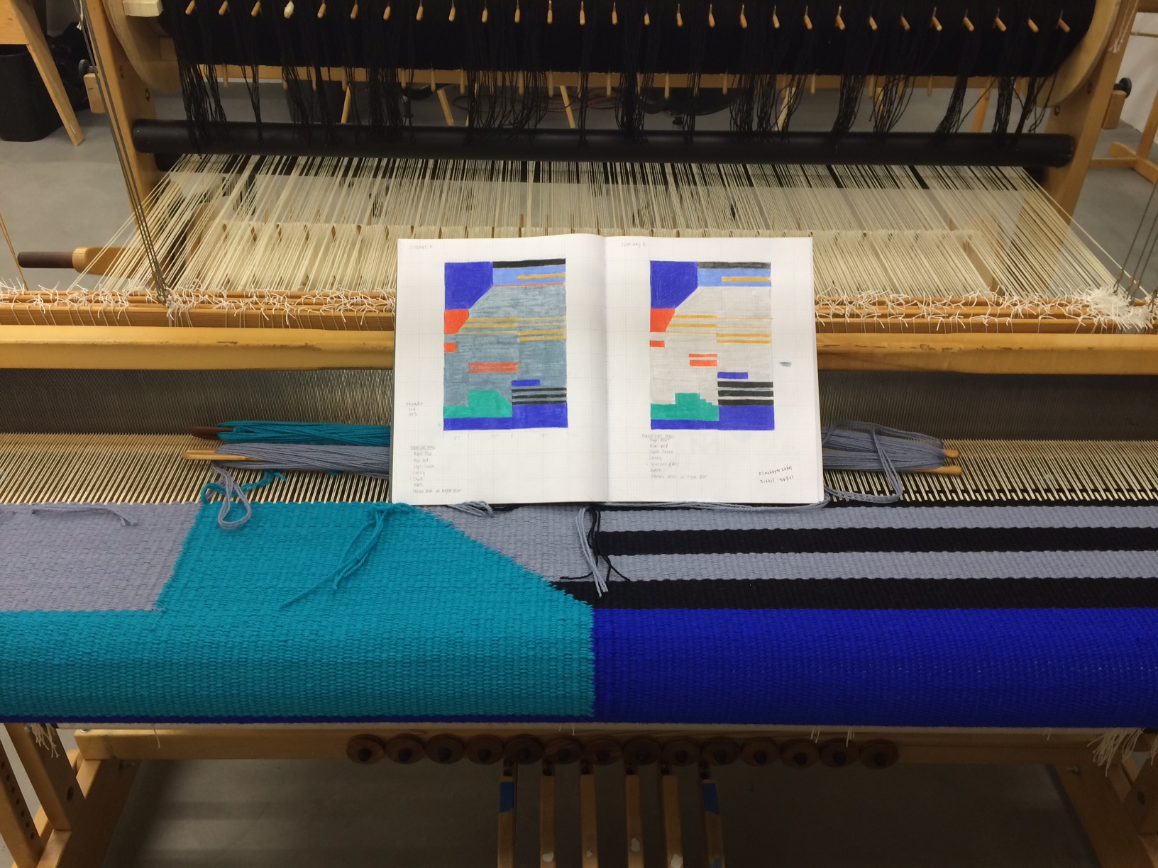 My weaving process ; from sketch to loom.