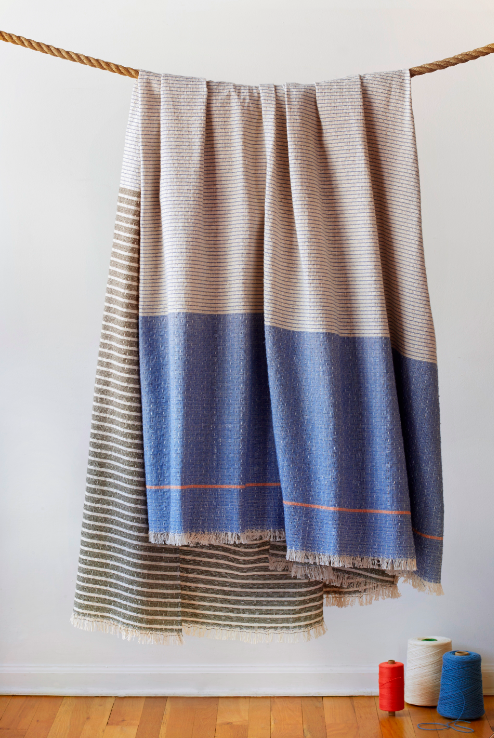 The April Blanket, part of the new 2016 Studio Herron Home Collection, made in Chicago with domestic fibers. In partnership with Mary Ann Weprin and The Weaving Mill