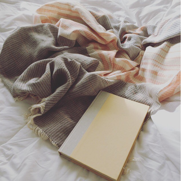 The Sunset Blanket, original handwoven sample. 