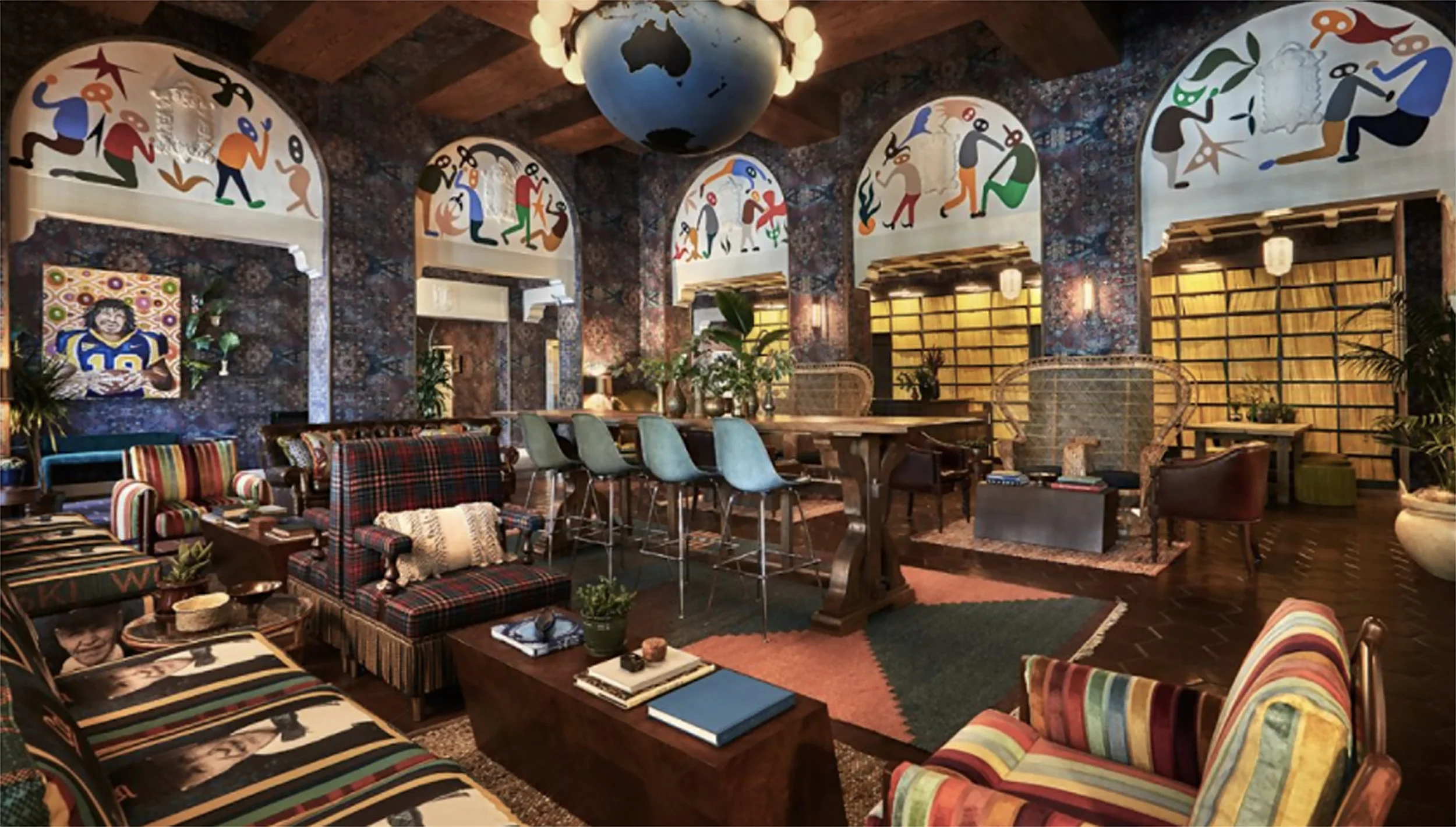 Studio Herron rug designed for the lobby of the Graduate Hotel in Berkeley, CA.
