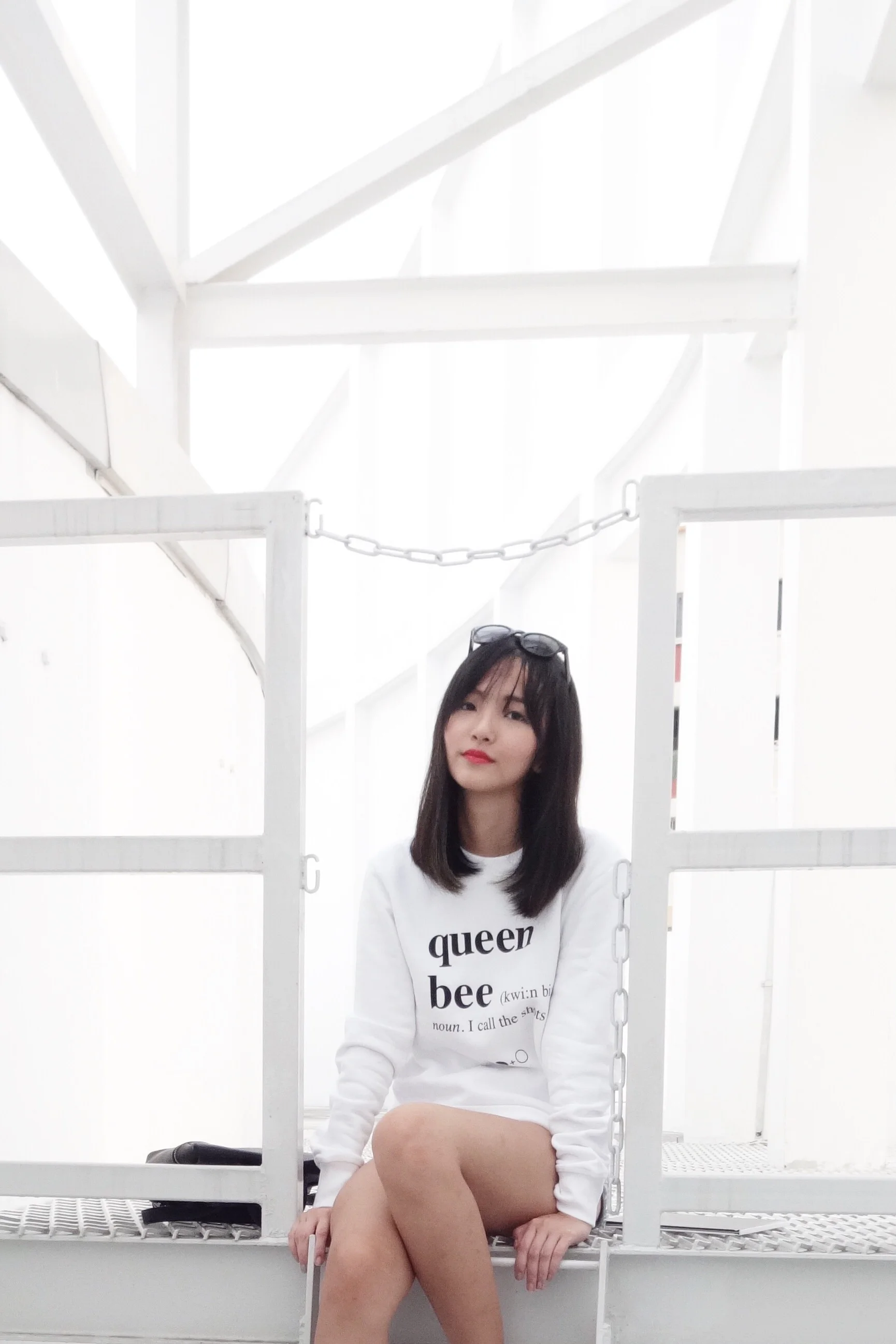 On me: H&M shades, BAW London queen bee dictionary sweatshirt.