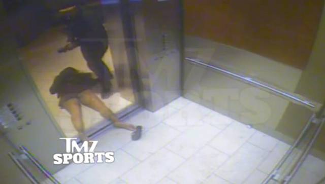 Rice caught on tape slapping and then right hooking Janay Rice, who falls into a railing rendering her u nconscious. Ray drags her around on the floor, steps over her limp body. Lifts and drops her in the hallway, onto her face. The first released images only showed this unconscious body and not the abuse caught on tape.