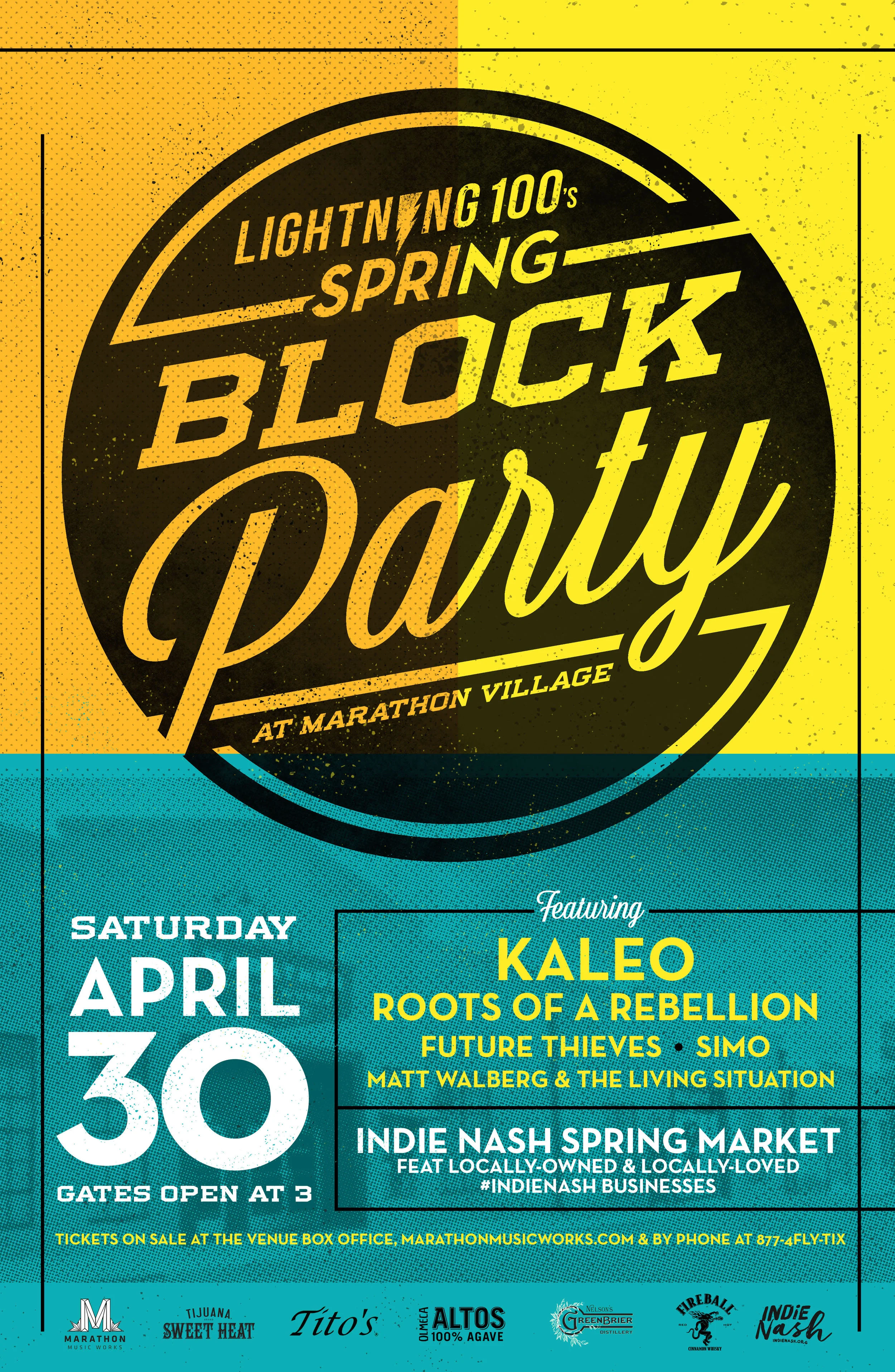 Lightning 100 Spring Block Party & Indie Nash Maker's Market: Nashville, TN