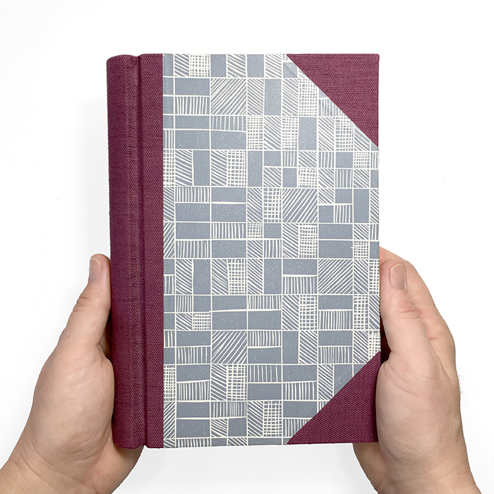 Springback Journal in Merlot and Graphite - Handmade Book