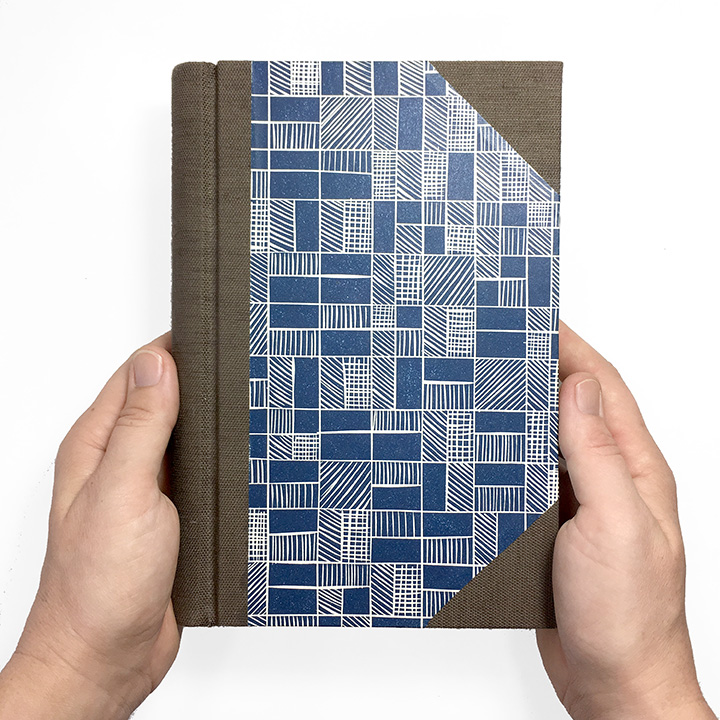 Springback Journal in Chocolate & Navy - Handmade Book