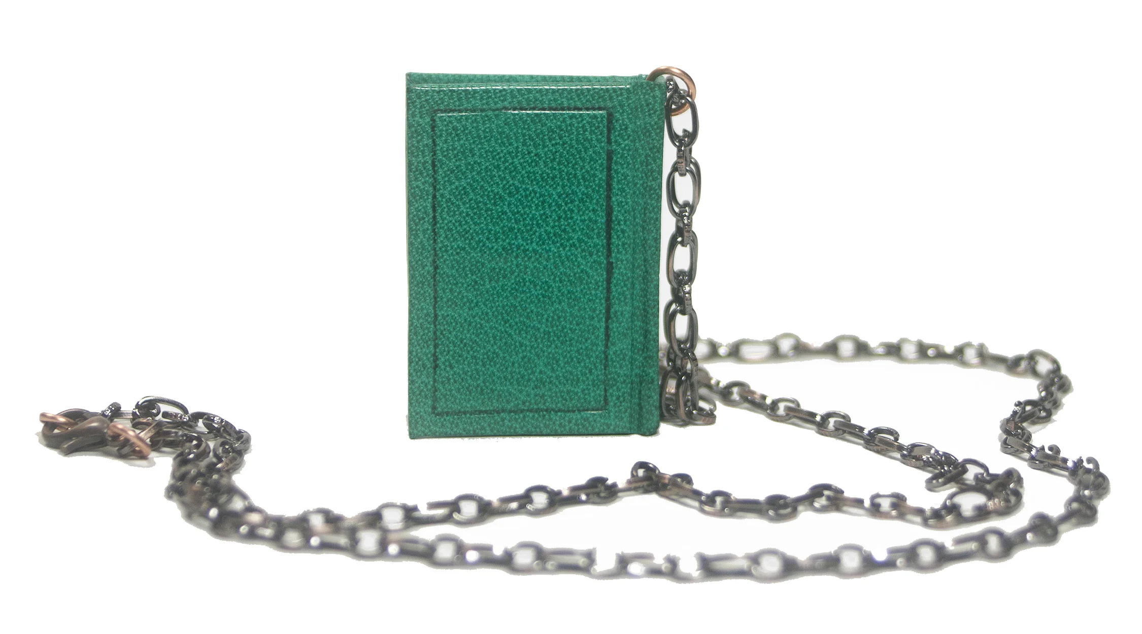 Handmade Full Leather Book Pendant Necklace 