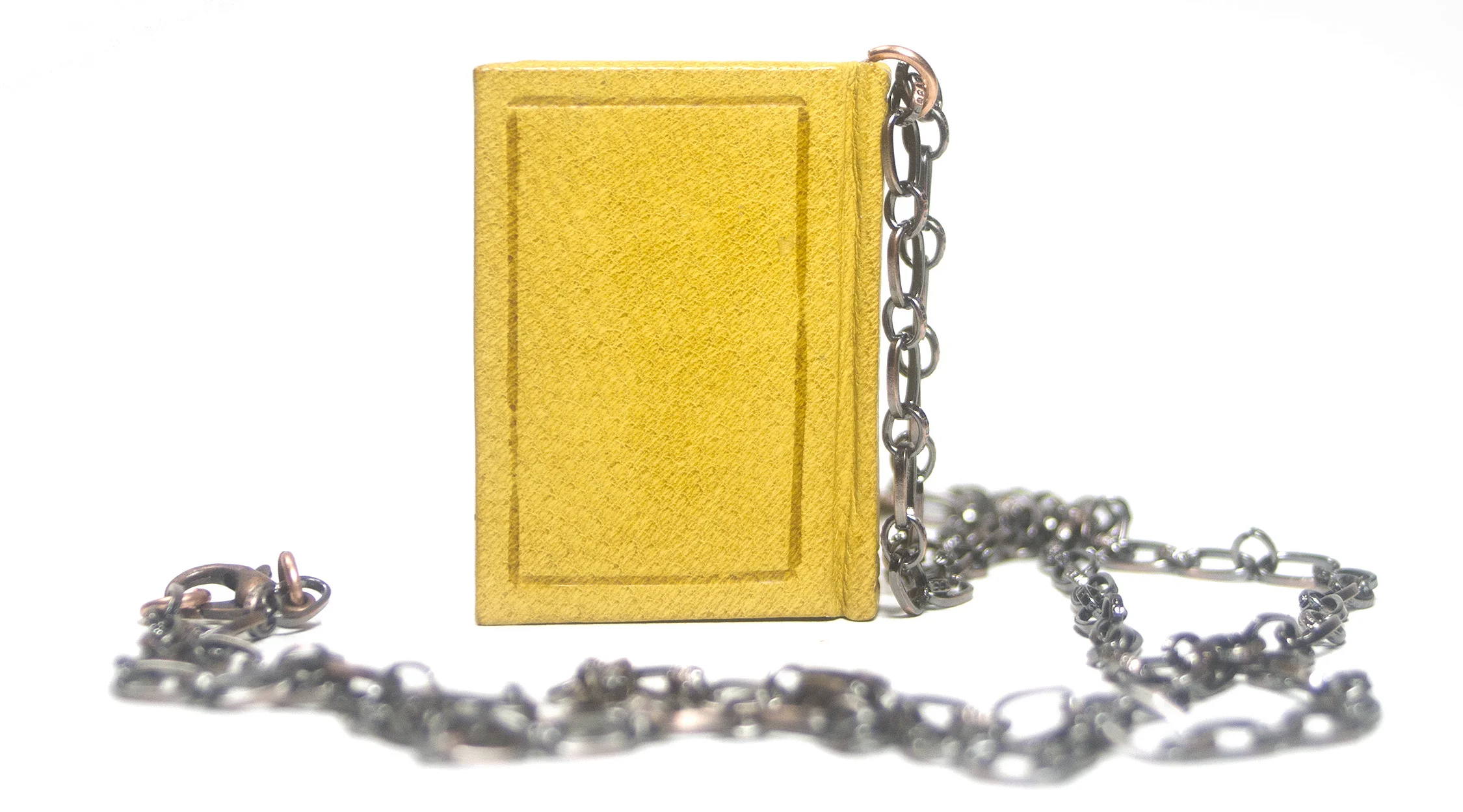 Handmade Leather Book Pendant Necklace