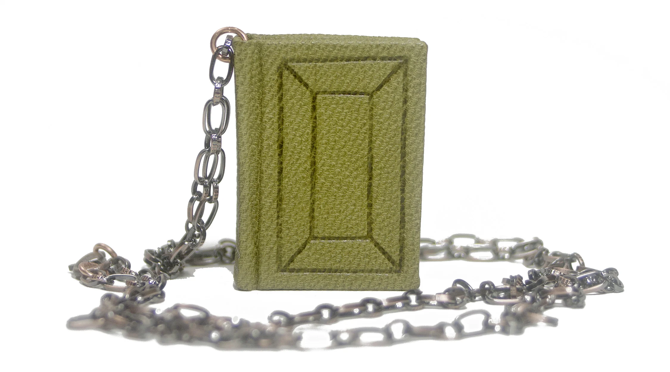 Handmade Leather Book Pendant Necklace