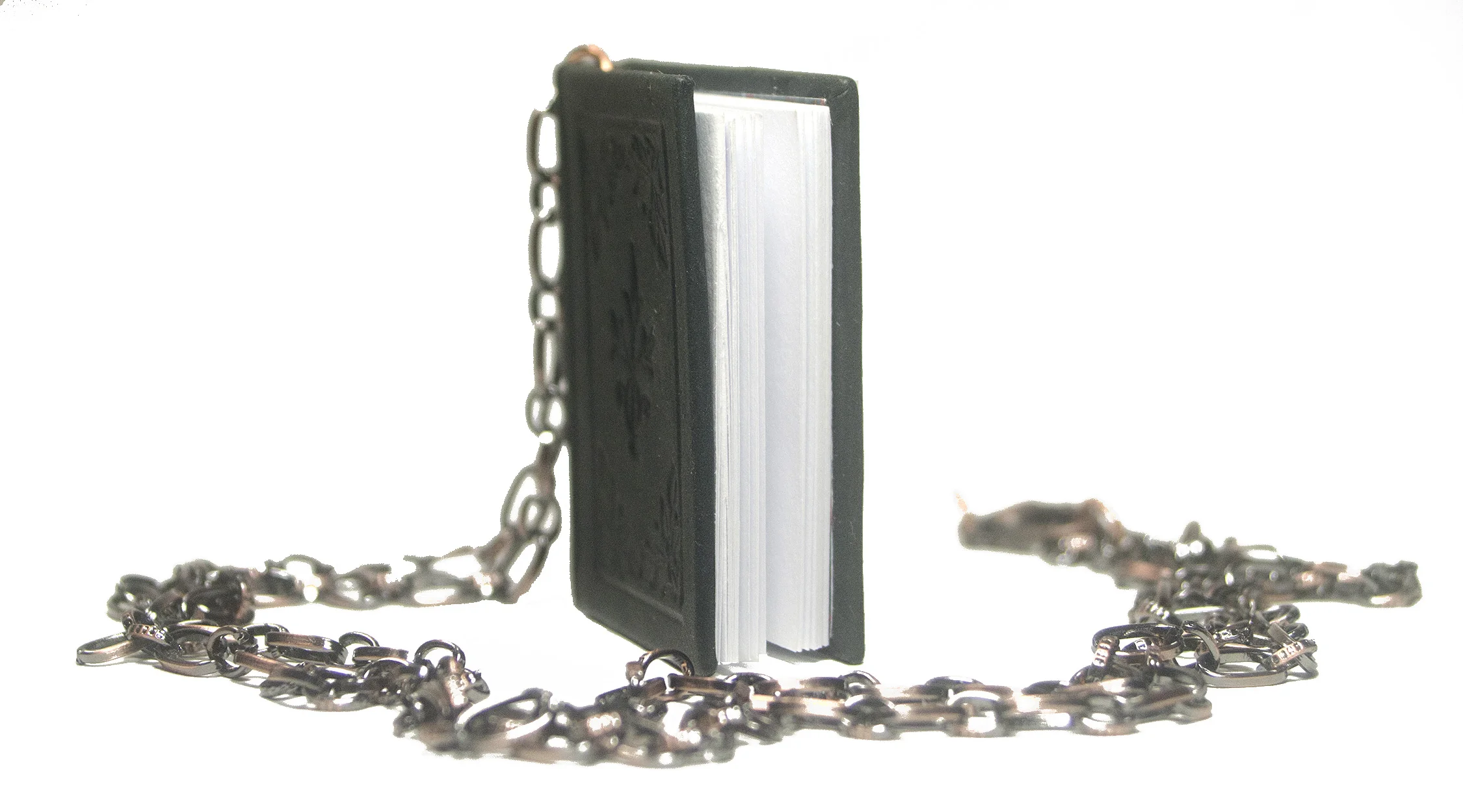 Handmade Leather Book Pendant Necklace