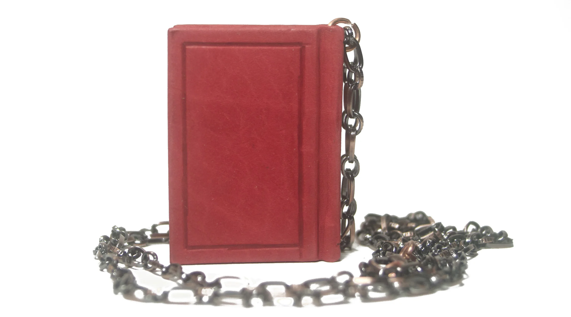 Handmade Leather Book Pendant Necklace
