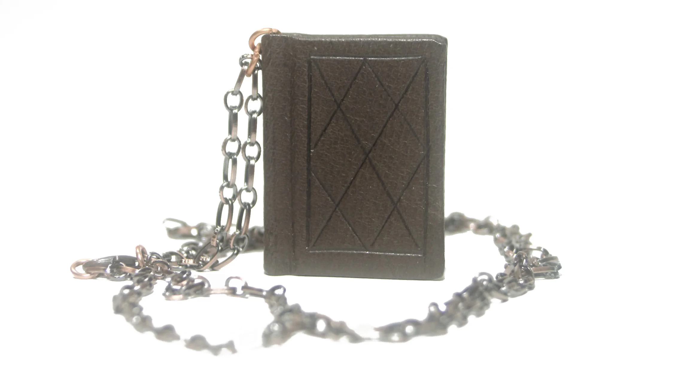 Handmade Leather Book Pendant Necklace