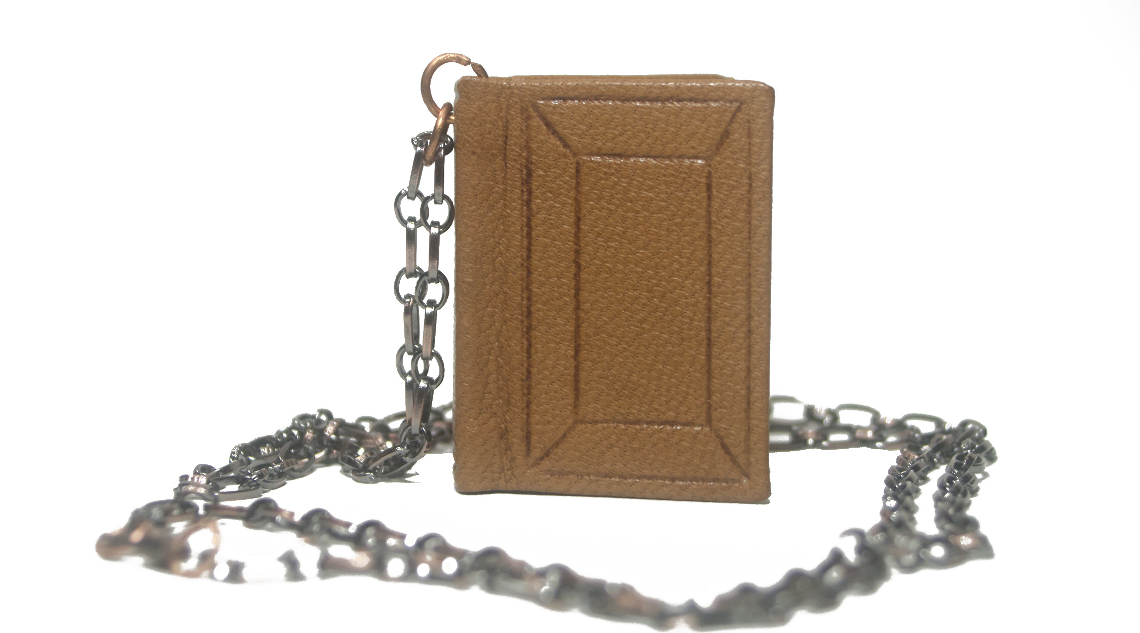 Handmade leather book pendant necklace