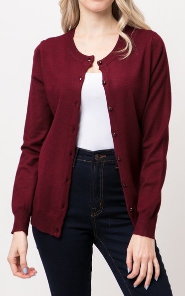 Cardigan Bouton-Bordeaux Fromt.jpeg