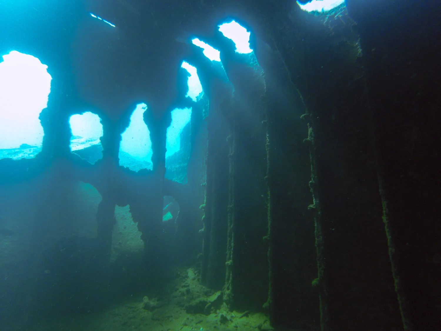 Inside a cargo hold