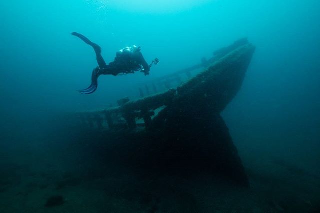 Before roads were built the Great Lakes acted as a major highway into North America.  Pushing late into the fall season many ships fell victim to adverse weather, bring their demise.  Pictured here is the brig Sandusky, which sank in 1856 with all ha