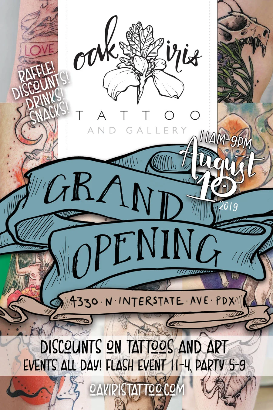 Oak Iris Tattoo Grand Opening — Studio Catawampus