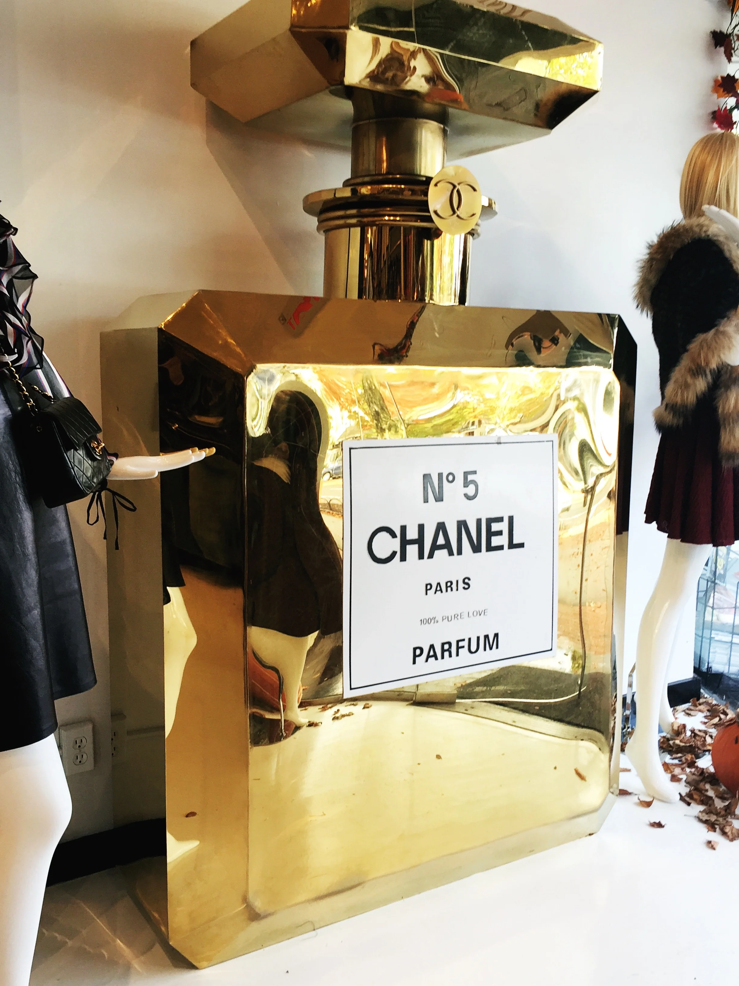 A 6 ft Tall Chanel Bottle located in What Goes Around Comes Around in East Hampton. I mean who doesn't need this?