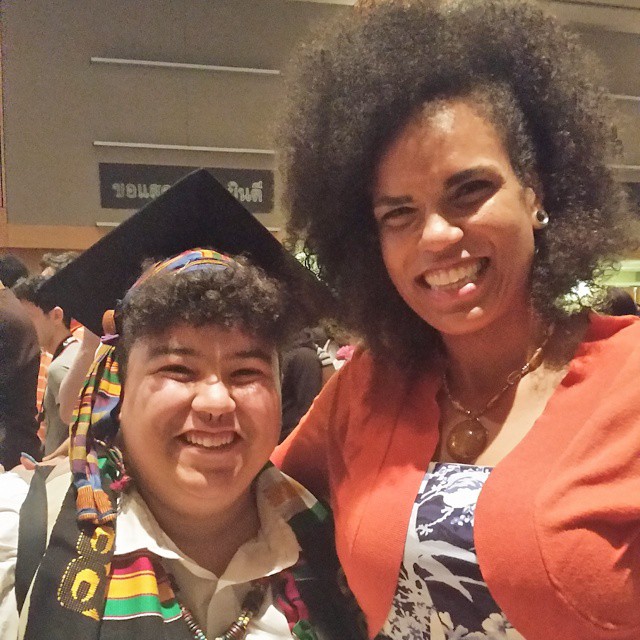 Walidah Imarisha with PSU graduate Mariah Leewright